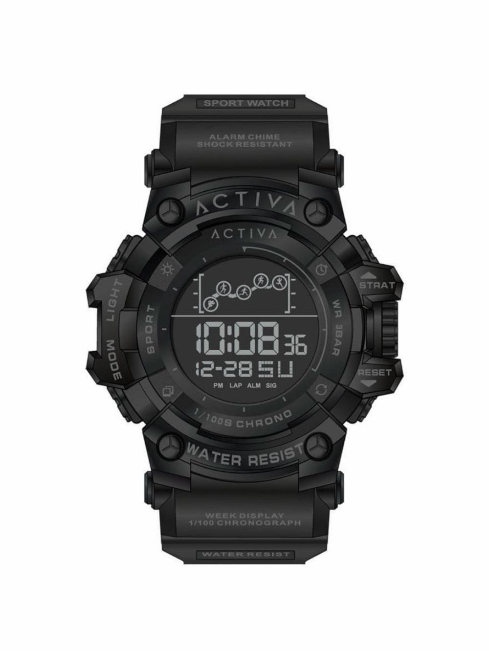 NWT Activa Summit X Invicta Unisex Digital Sport Watch Black ACW8082-27